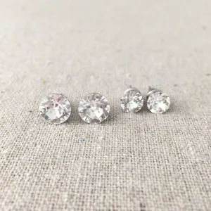 Diamante Invisible Earrings Set • 6 8mm