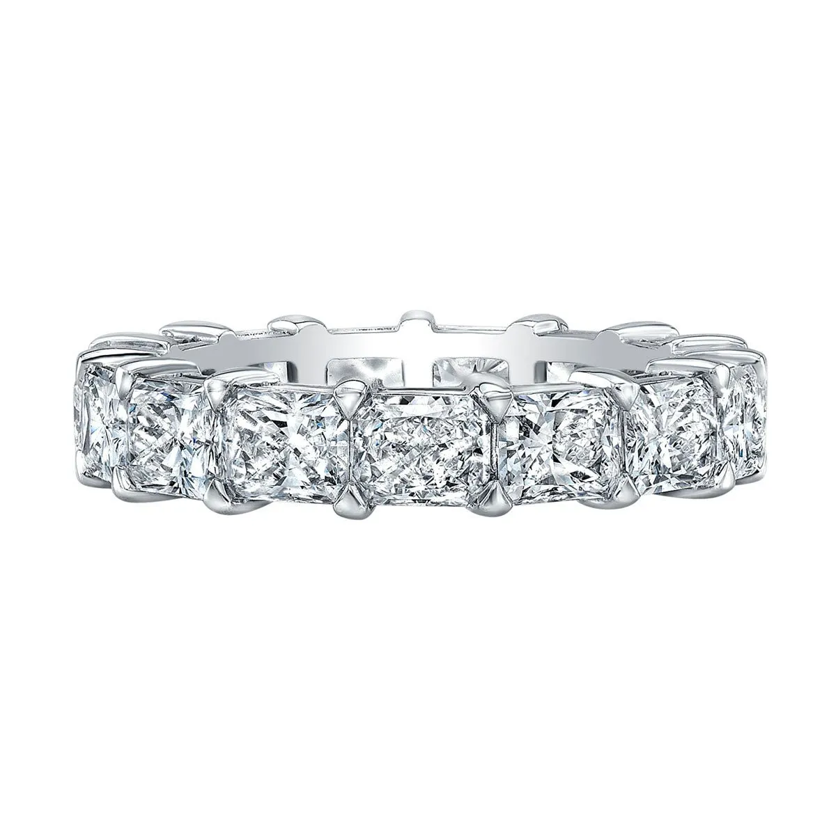 East-West Radiant Cut Platinum Eternity Band