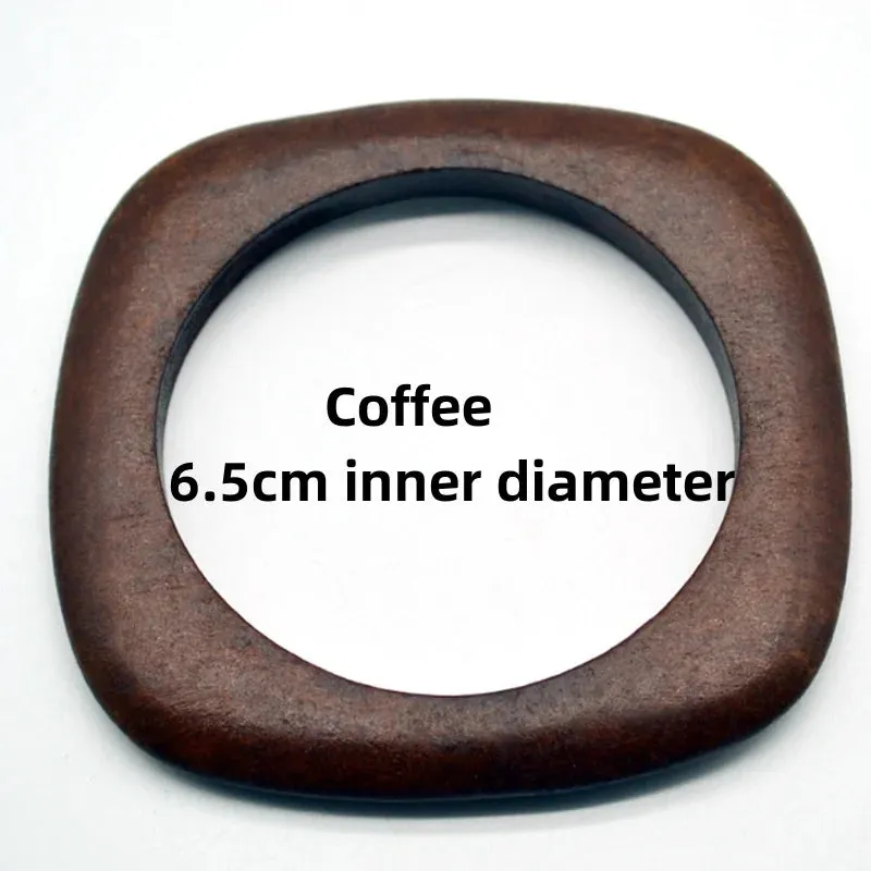 Elegant Natural Wood Square Bracelet for Women, Coffee Girl Jewelry, Geometric Wooden Bangles