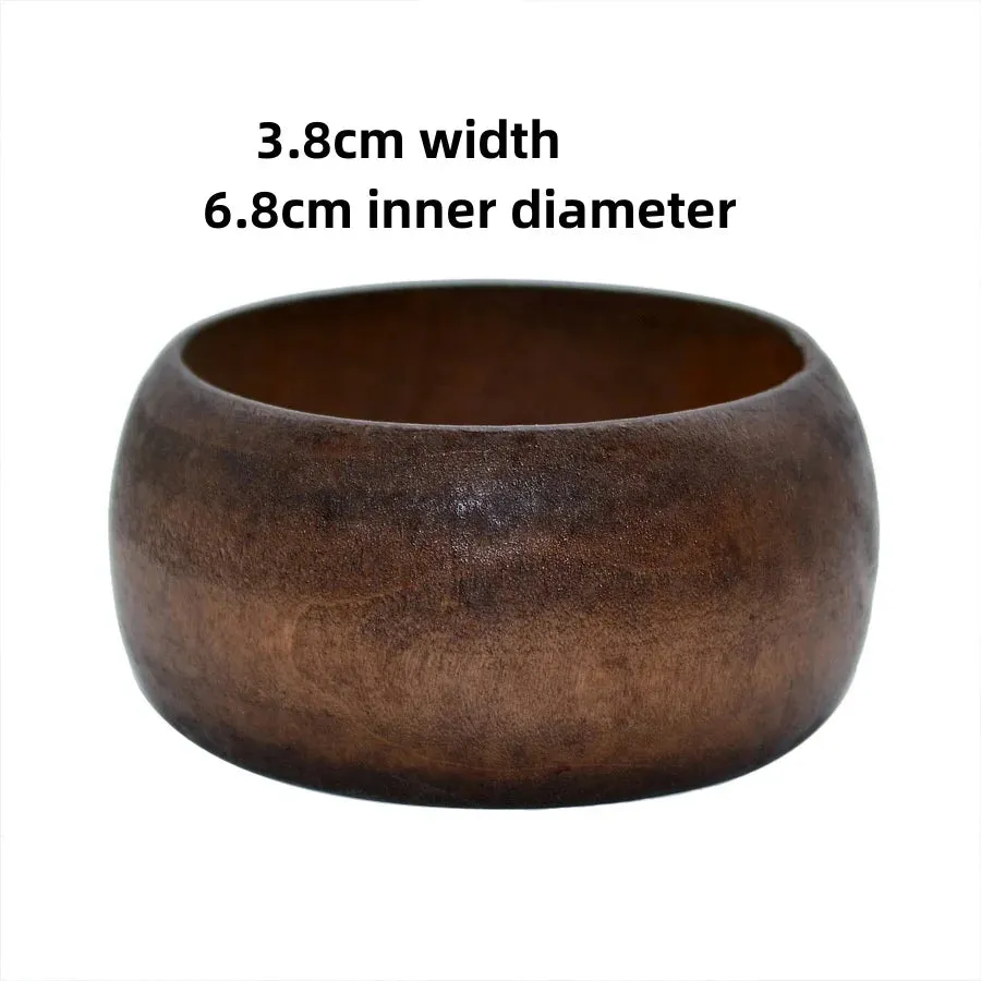 Elegant Natural Wood Square Bracelet for Women, Coffee Girl Jewelry, Geometric Wooden Bangles