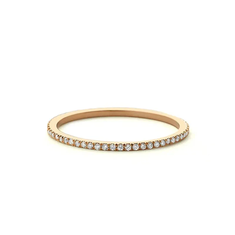 Eternal Eternity Band Promise Ring - 925 Sterling Silver/Rose Gold/Gold/ CZ Wedding Rings