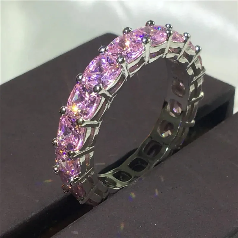 Eternal Eternity Band Promise Ring - 925 Sterling Silver/Rose Gold/Gold/ CZ Wedding Rings