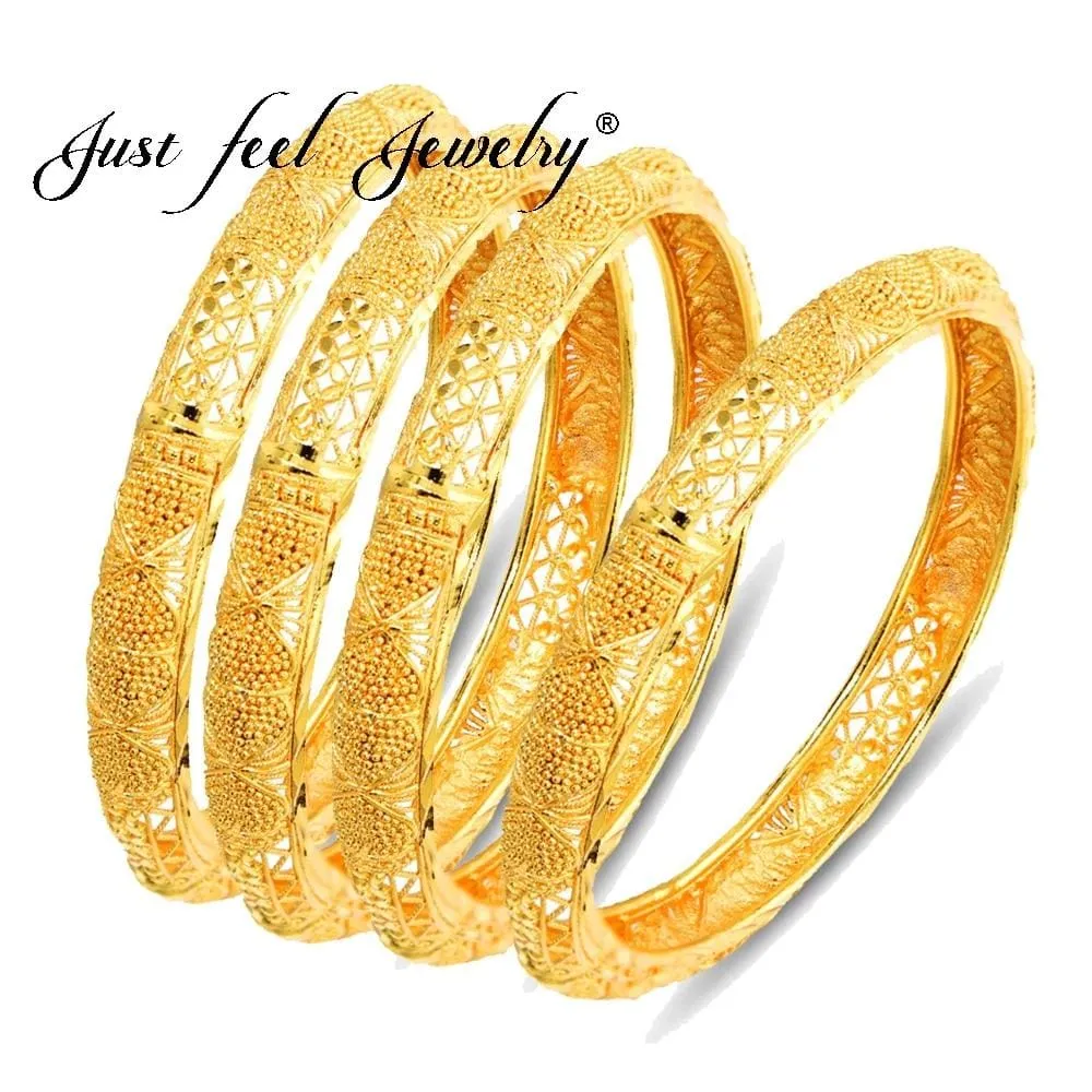 Ethiopian Brass Bangle 6.3cm/2.5 inch Gold Color, 4Pcs/Lot