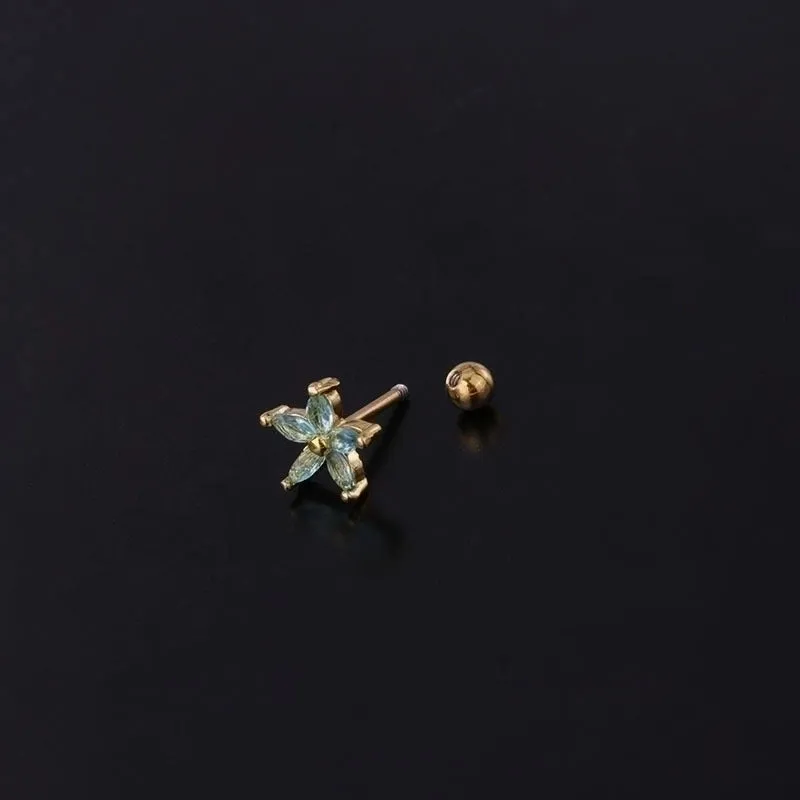 Fashion Colorful Zircon Daisy Flower Earrings