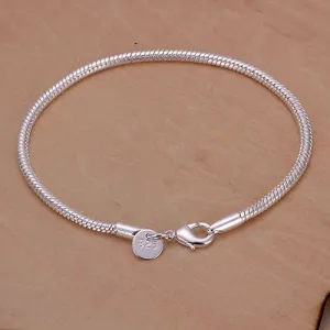 Free shipping 925 jewelry silver plated  jewelry bracelet fine fashion bracelet top quality wholesale and retail SMTH187