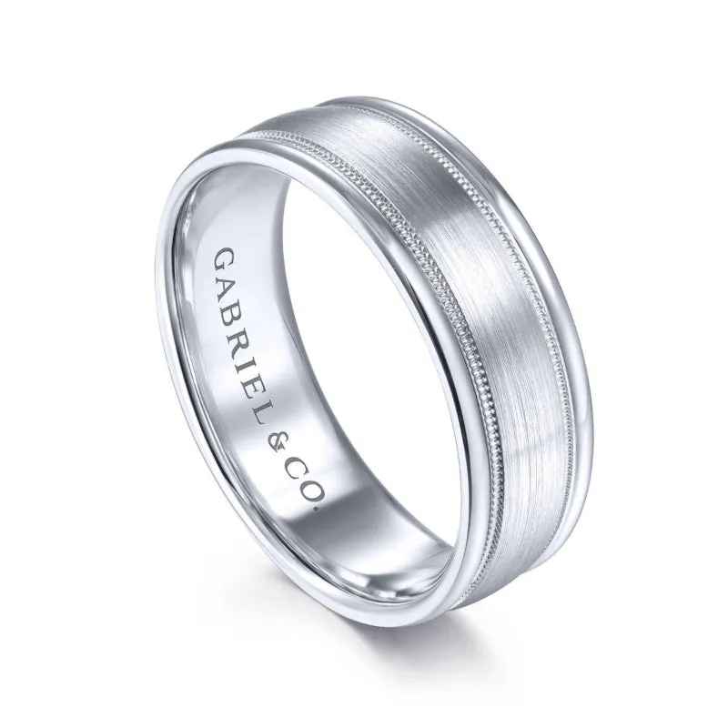 Gabriel & Co. 14k White Gold Exclusive Men's Wedding Band