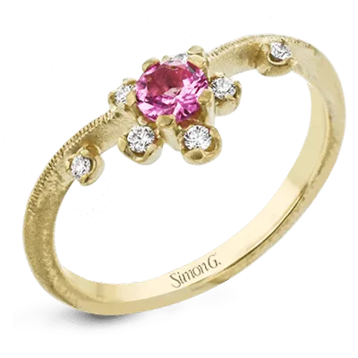 Garden Gemstone Ring in 18k Gold with Diamonds