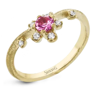 Garden Gemstone Ring in 18k Gold with Diamonds