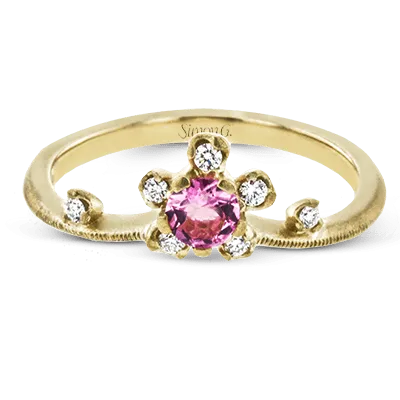 Garden Gemstone Ring in 18k Gold with Diamonds