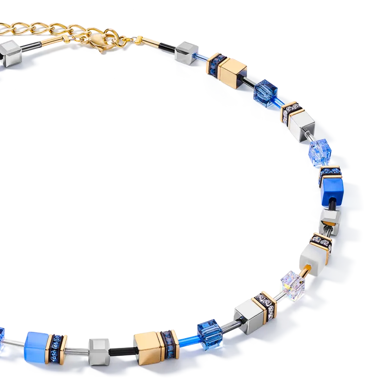 GeoCUBE® Necklace blue-gold