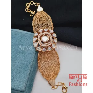 Golden CZ Chain Bracelet/ CZ Trendy Kundan Bracelet/ Indian Bracelet (Copy)