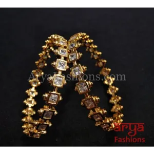 Golden Kundan Trendy Bangles