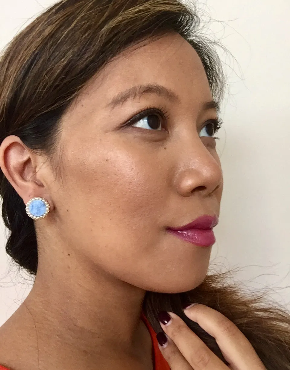 Grace Druzy and Pearl Stud Earrings