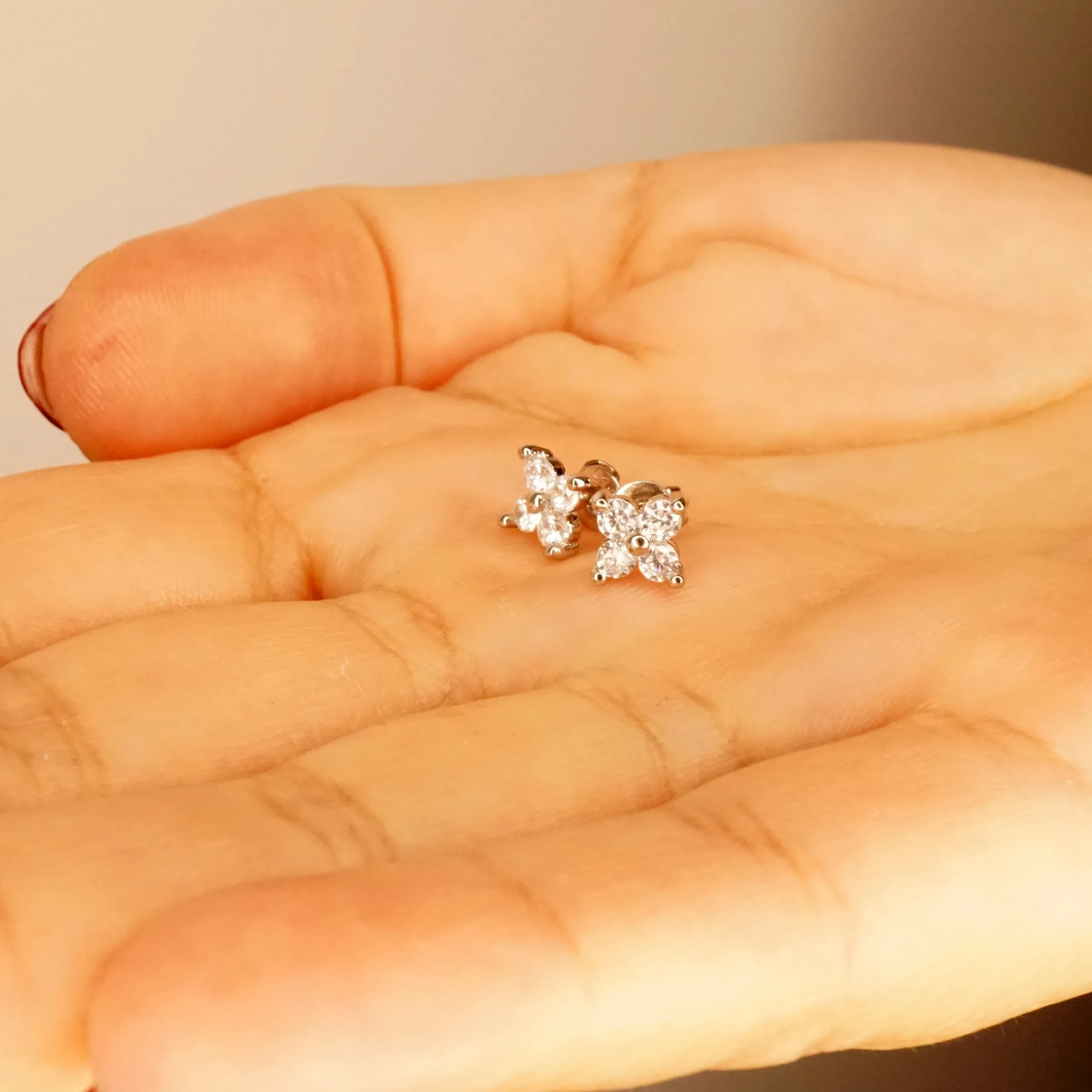 Harper X - Very Tiny Hydrangea Flower Inspired Stud Earrings