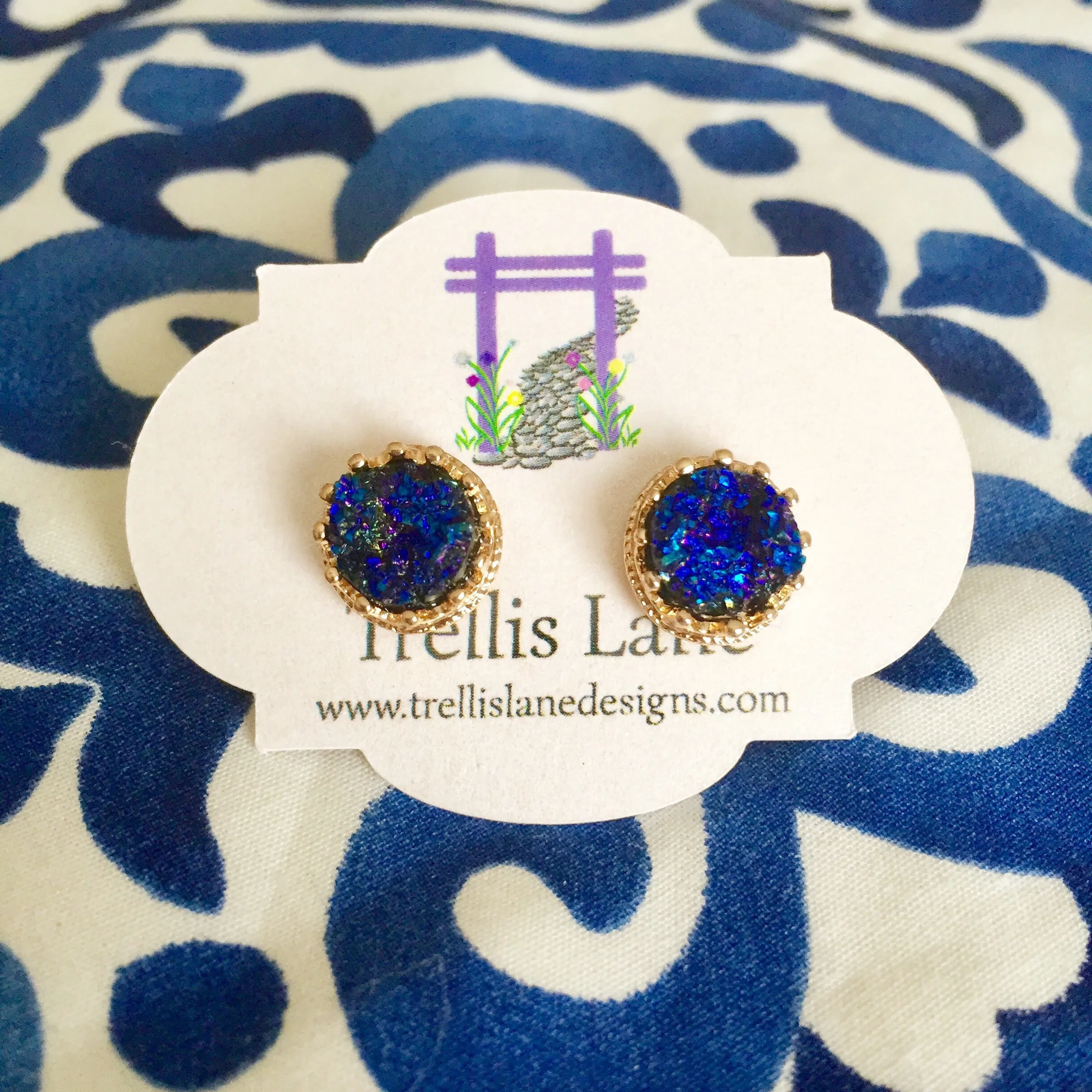 Haven Small Blue Druzy Earrings