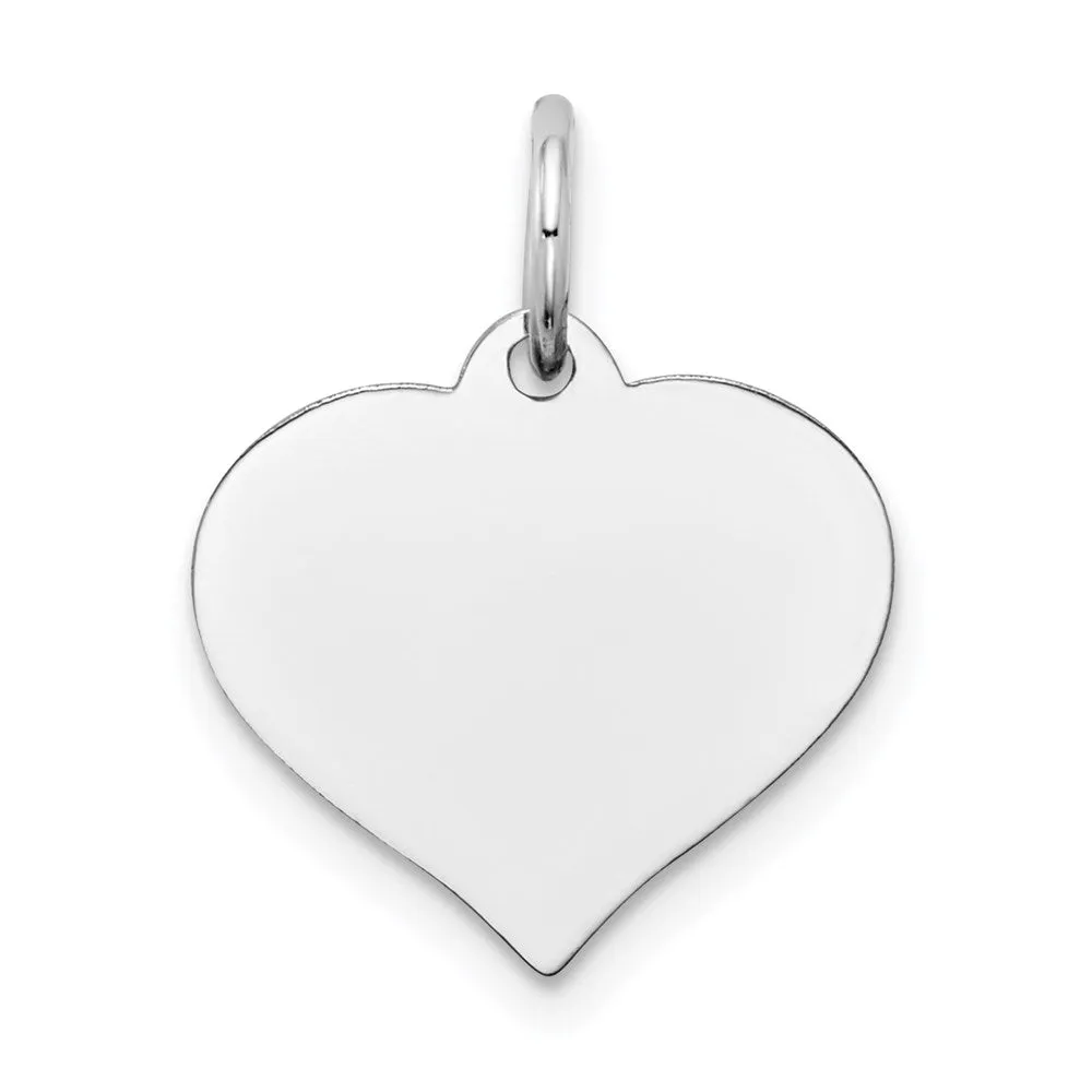 Heart Disc Charm in 14k White Gold