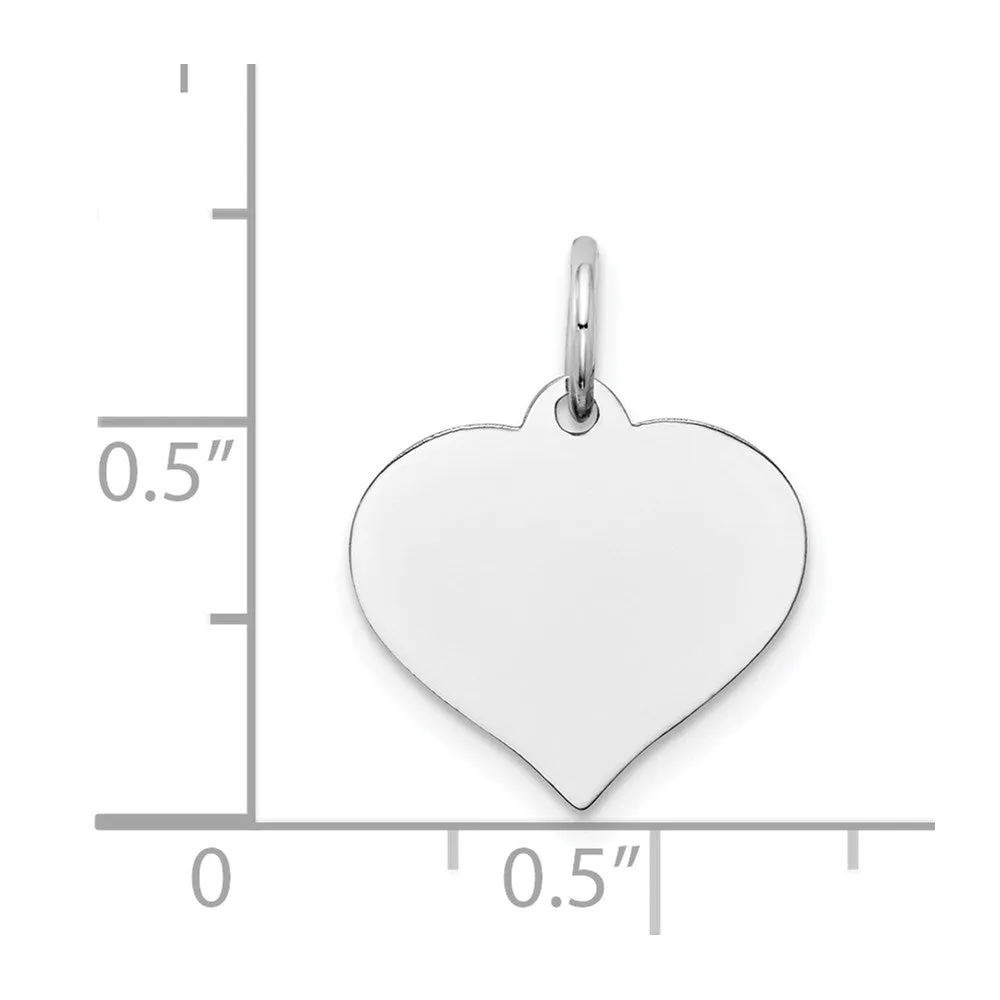 Heart Disc Charm in 14k White Gold