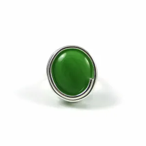 Infinity Glass Ring - Green