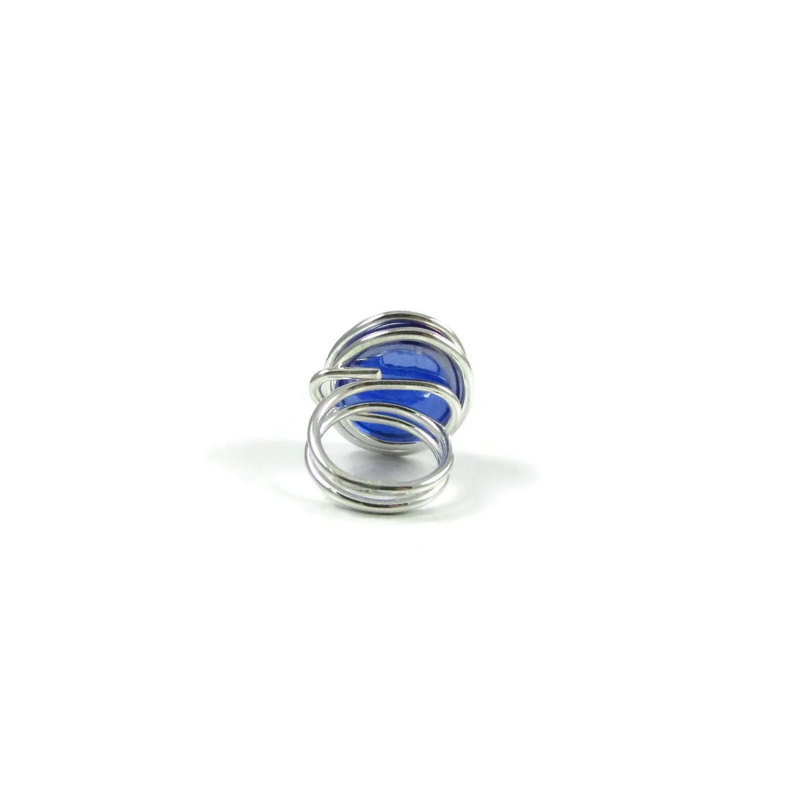 Infinity Glass Ring - Navy Iridescent