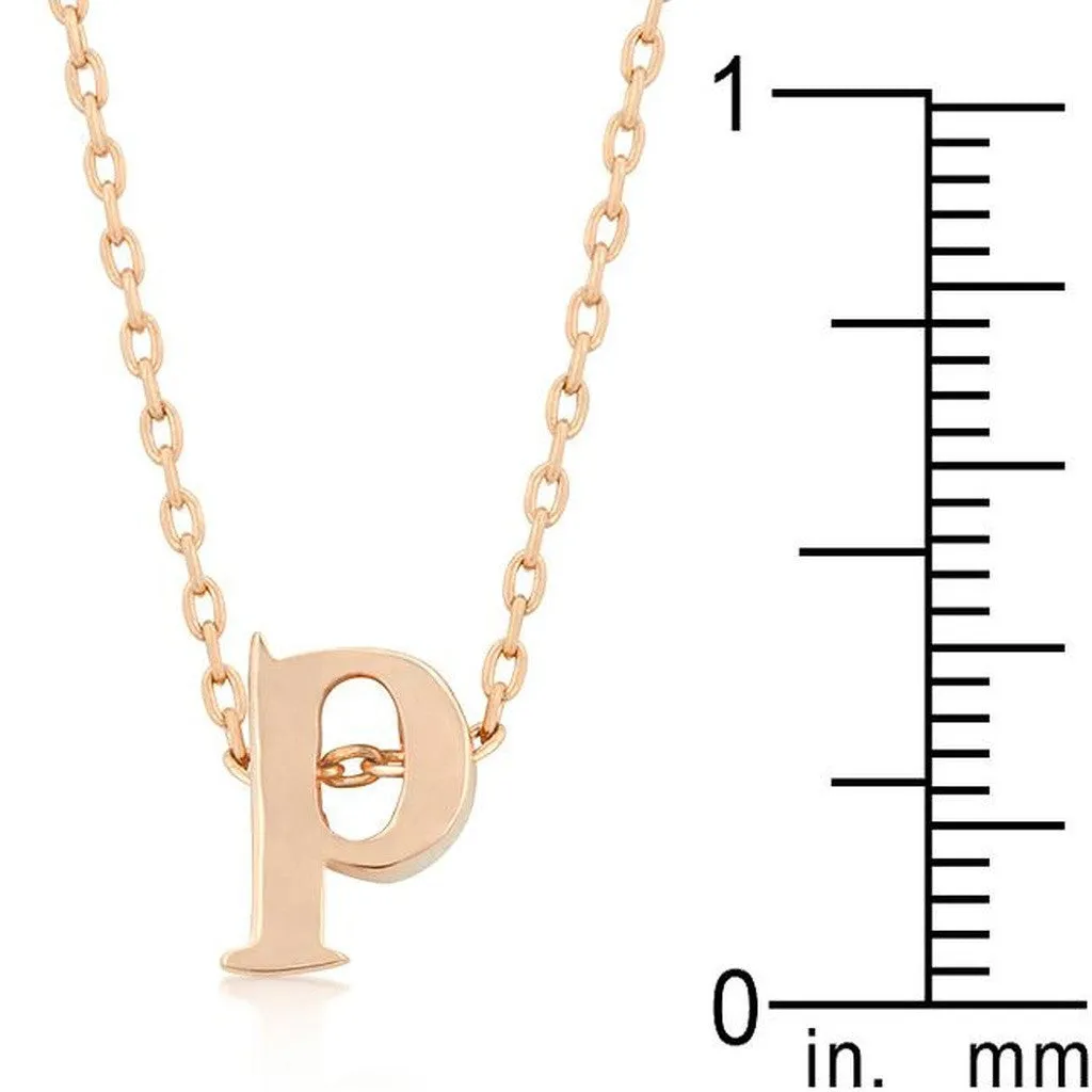 Initial P Rose Gold Pendant