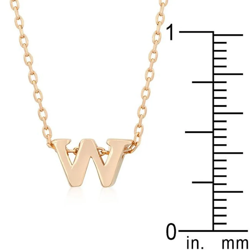 Initial W Rose Gold Pendant