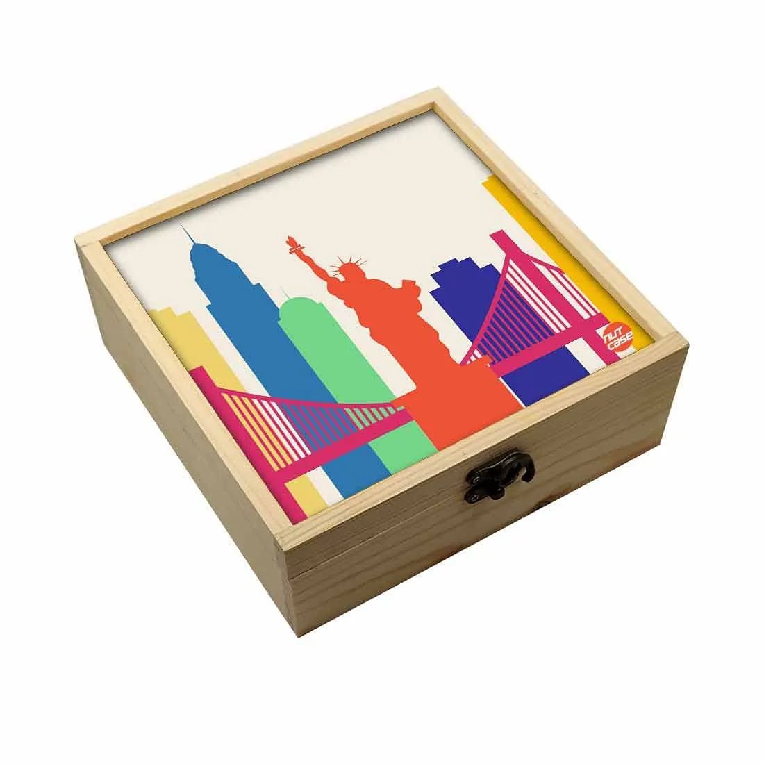 Jewellery Box Makepup Organizer -  Statue Of Liberty Orange