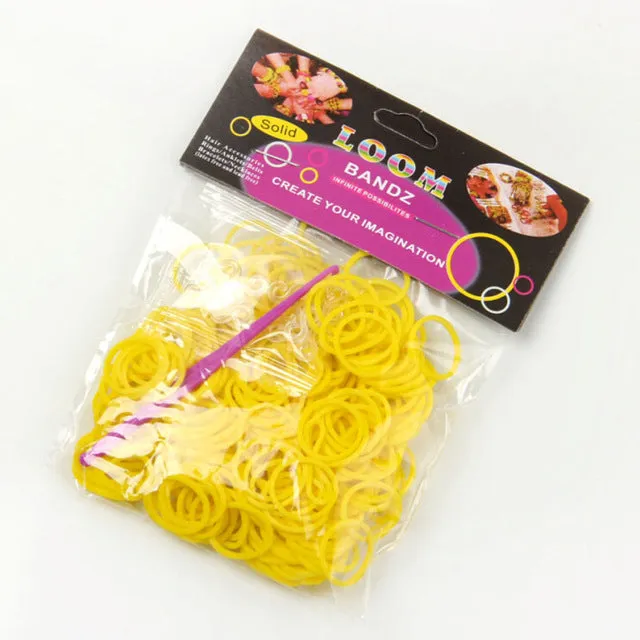 JINSE Normal color rubber band loom bands 600 pcs   12 S clip   1 hook 12 colors available  LBD002