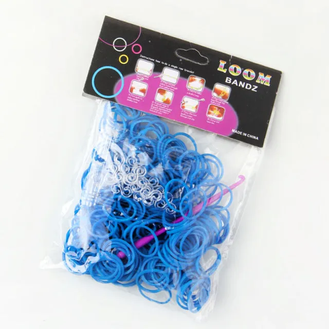 JINSE Normal color rubber band loom bands 600 pcs   12 S clip   1 hook 12 colors available  LBD002