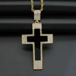 Knights Templar Commandery Necklace - Iced Out Bold Cross Pendant