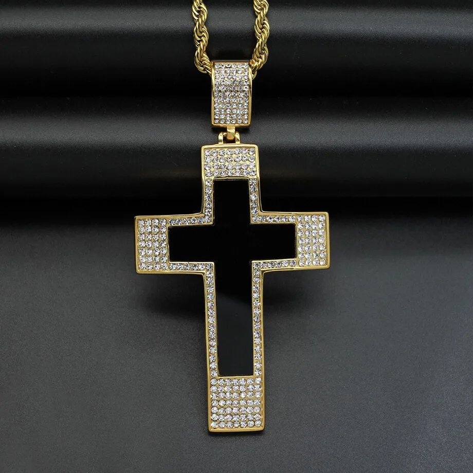 Knights Templar Commandery Necklace - Iced Out Bold Cross Pendant