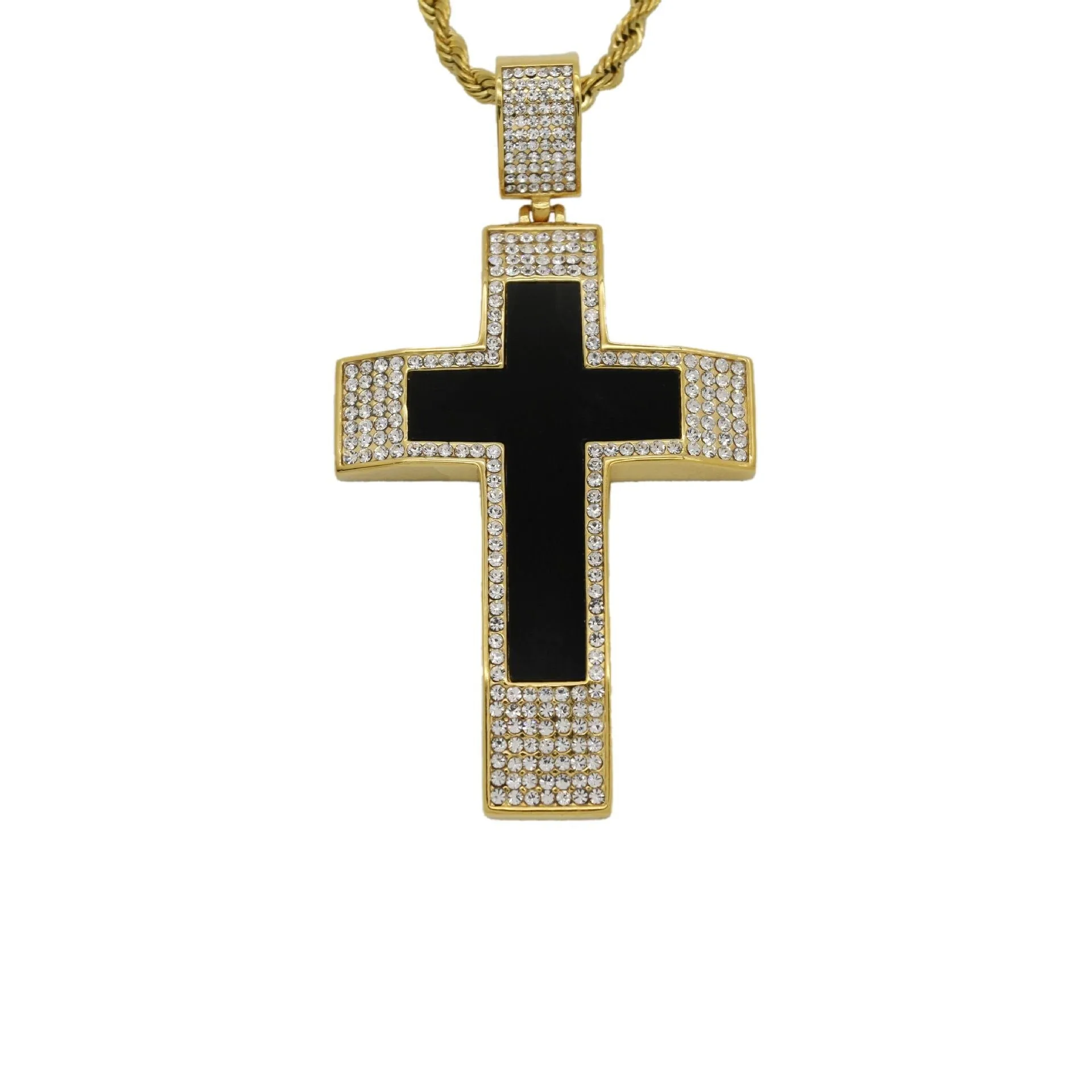 Knights Templar Commandery Necklace - Iced Out Bold Cross Pendant