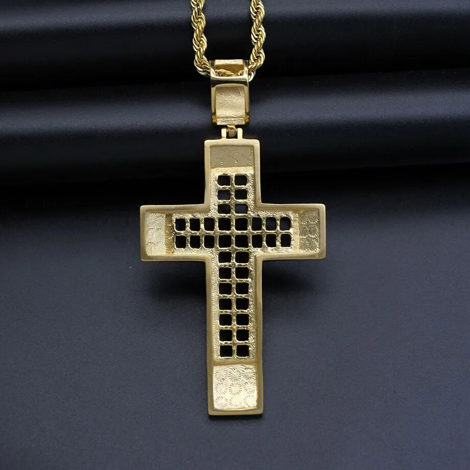 Knights Templar Commandery Necklace - Iced Out Bold Cross Pendant