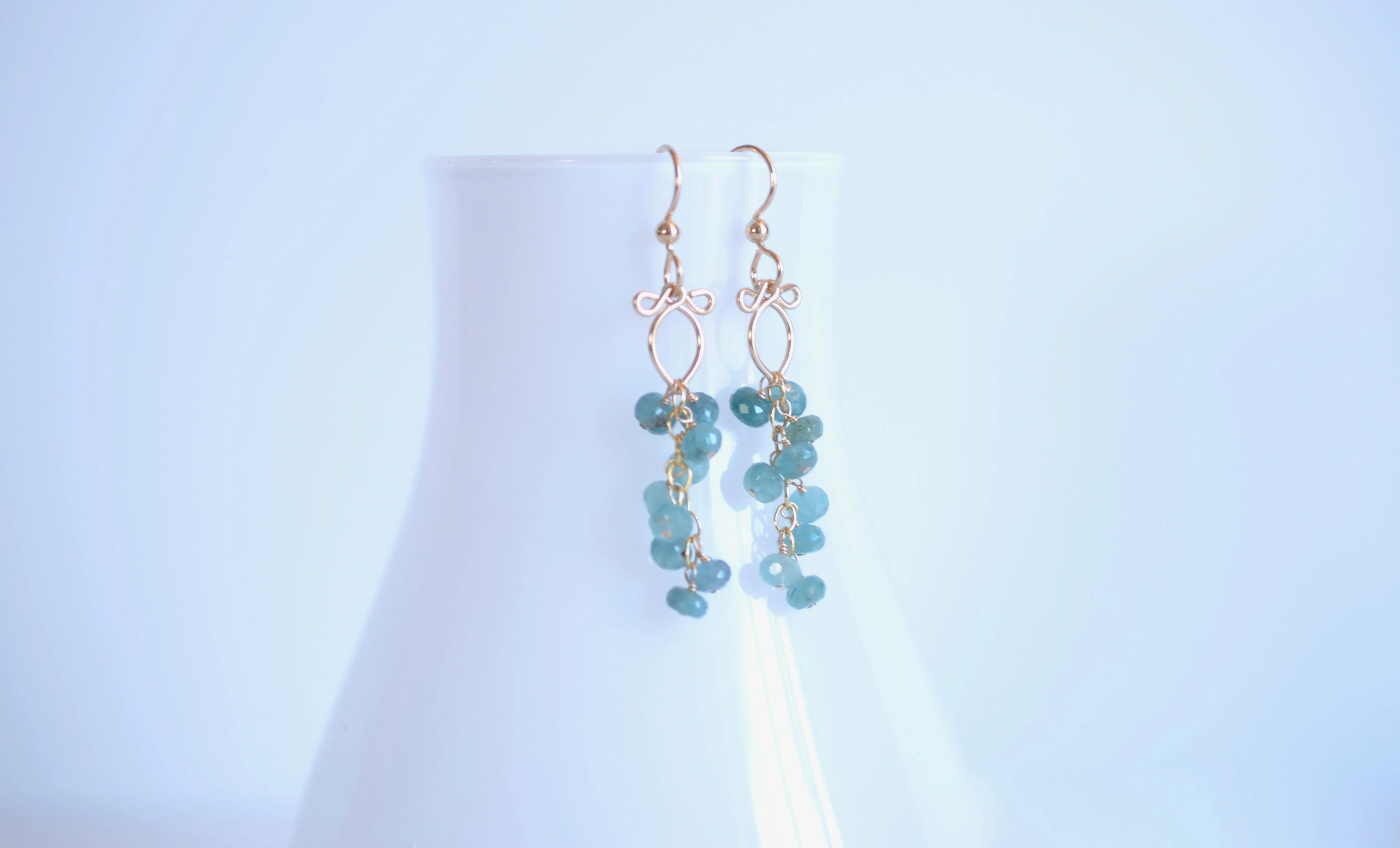 Leyla - Grandidierite, 14k Gold Filled Earrings