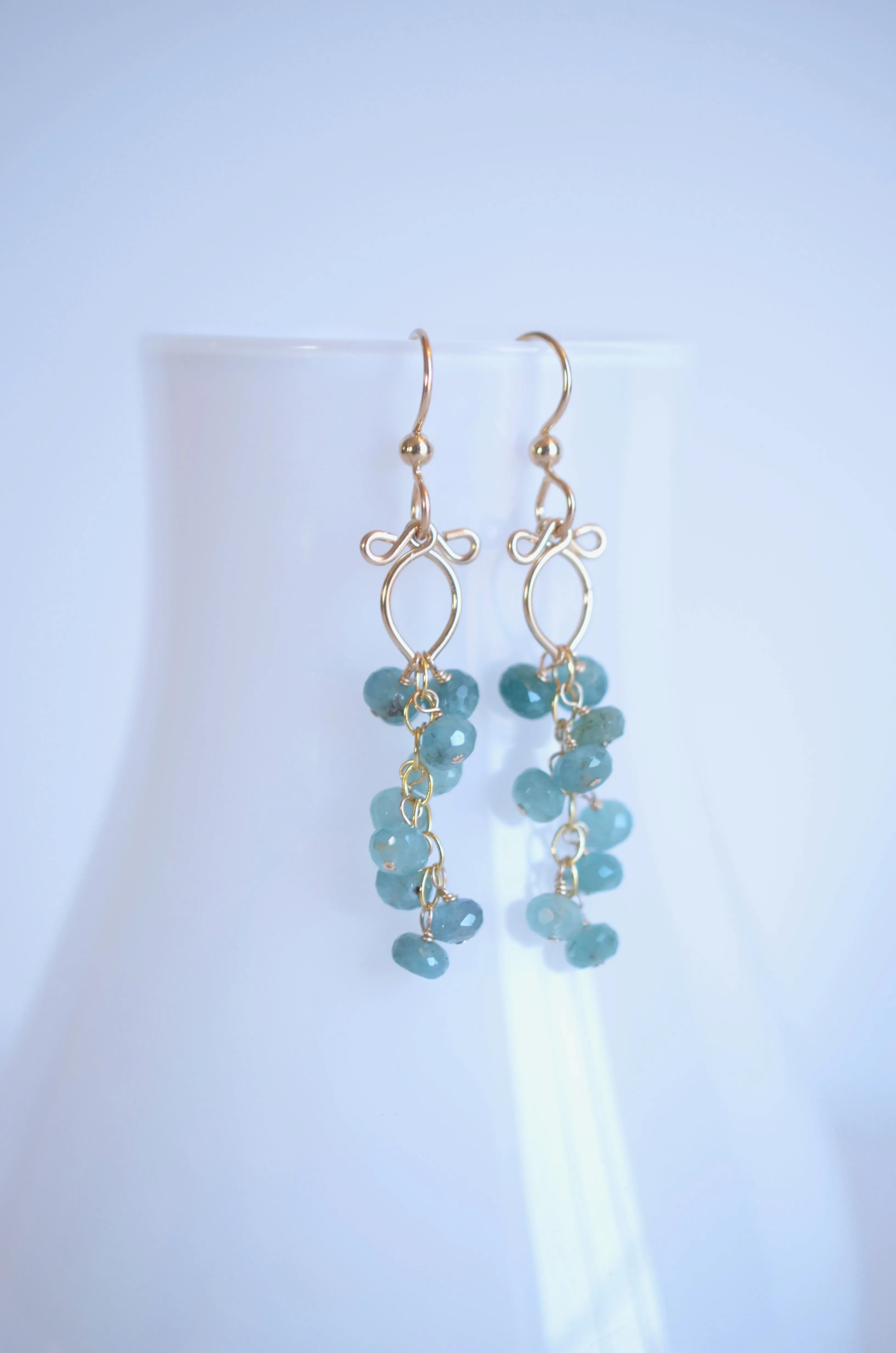 Leyla - Grandidierite, 14k Gold Filled Earrings