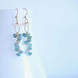 Leyla - Grandidierite, 14k Gold Filled Earrings