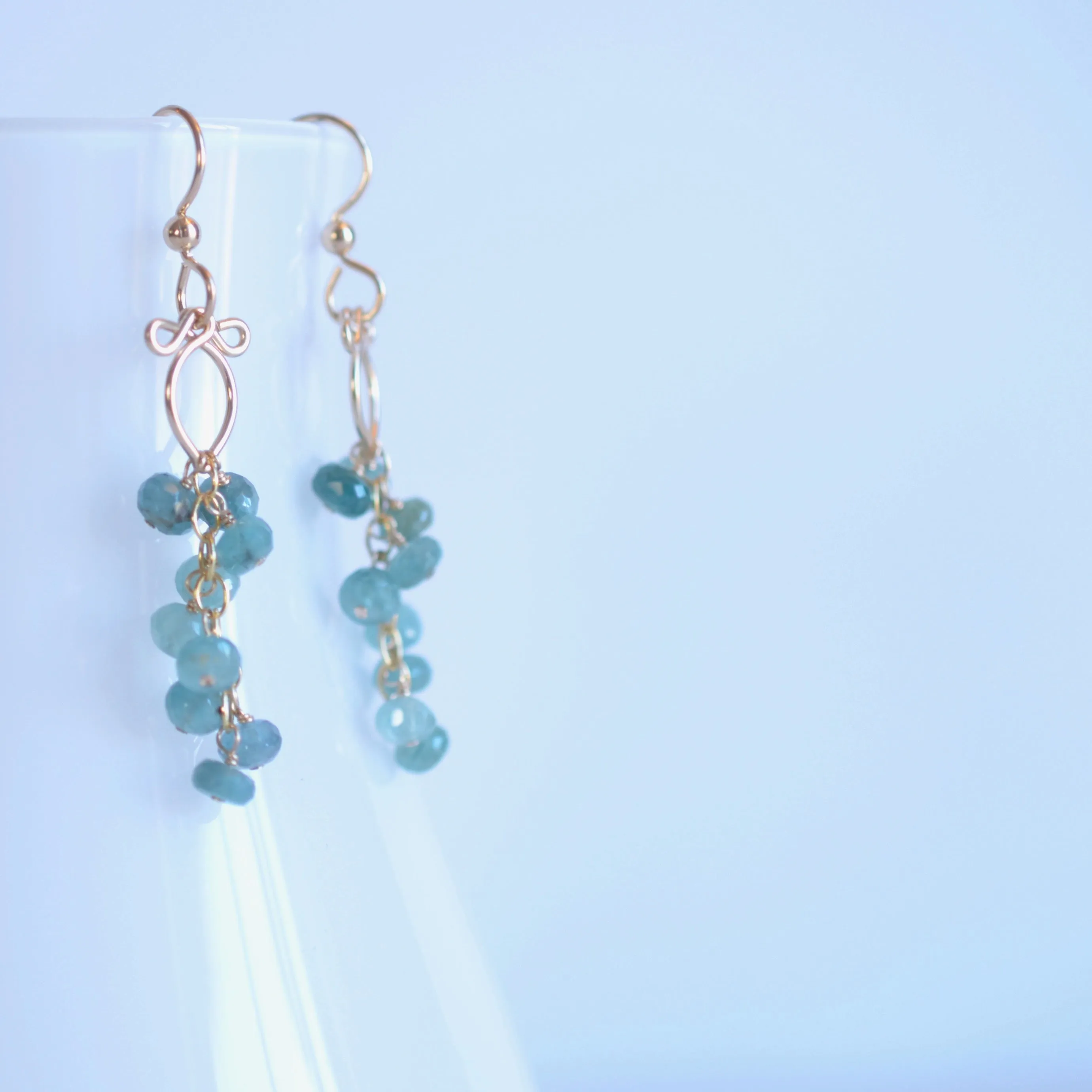 Leyla - Grandidierite, 14k Gold Filled Earrings