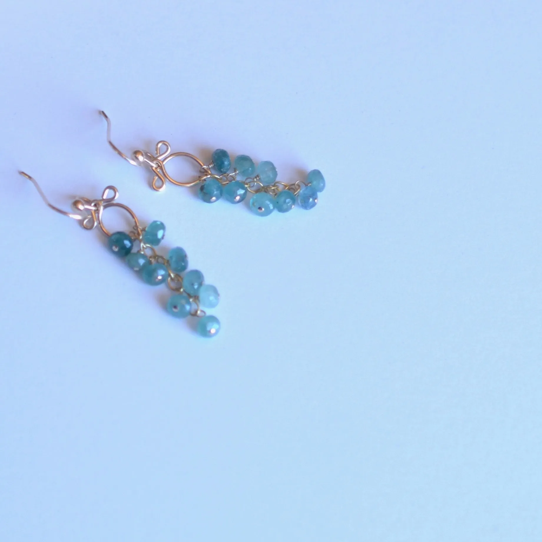 Leyla - Grandidierite, 14k Gold Filled Earrings