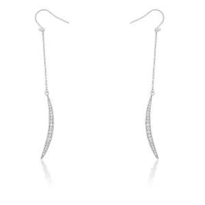 Luna Delicate Moon Drop Silver Earrings | 0.5ct