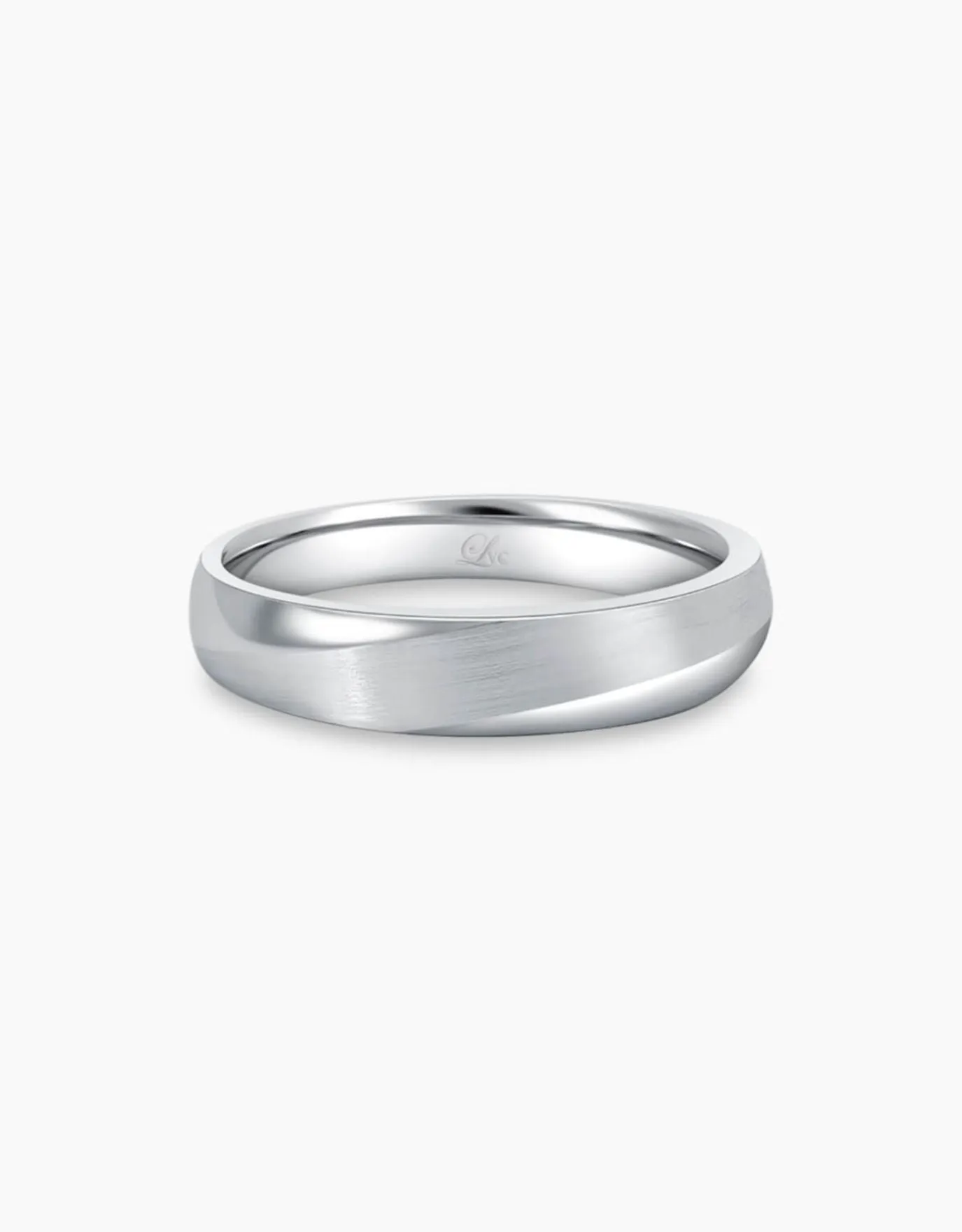 LVC Purete Classic Wedding Band with Matte Finish in Platinum