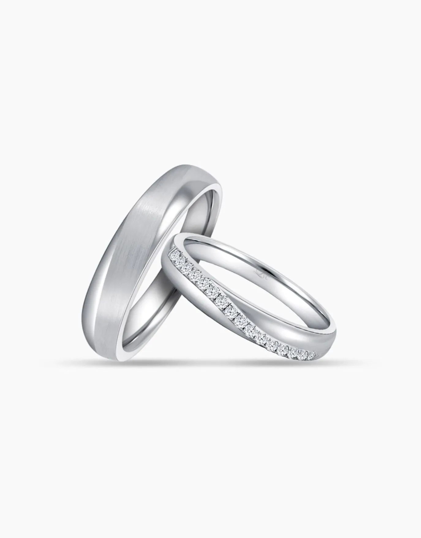 LVC Purete Trust Wedding Band with Diamonds in Platinum