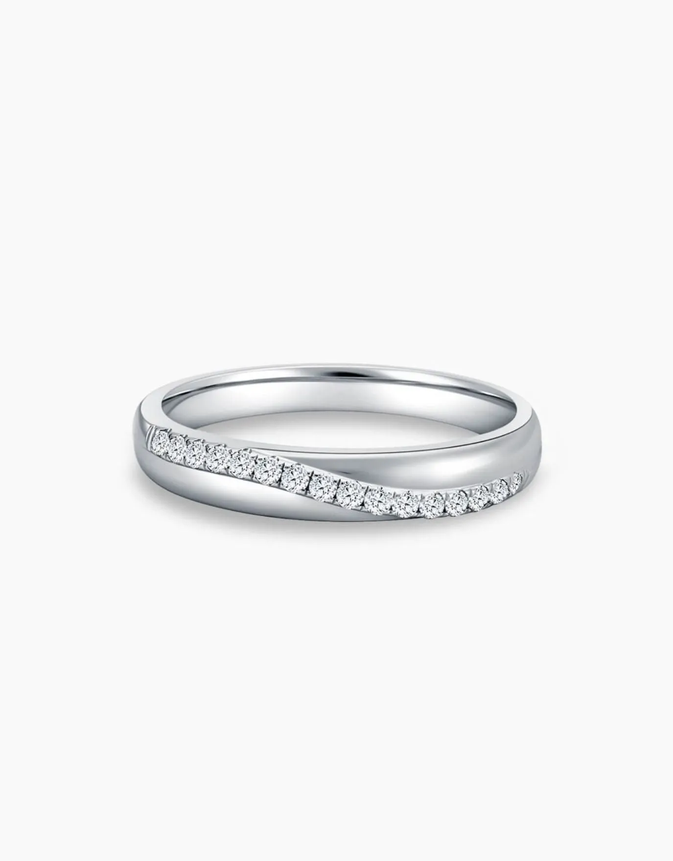 LVC Purete Trust Wedding Band with Diamonds in Platinum