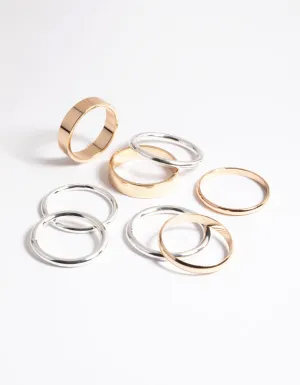 Mixed Metal Basic Bands Ring Pack