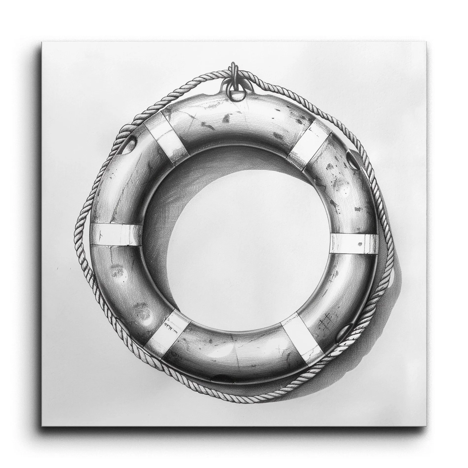 Nautical Life Preserver: Timeless Monochrome Art