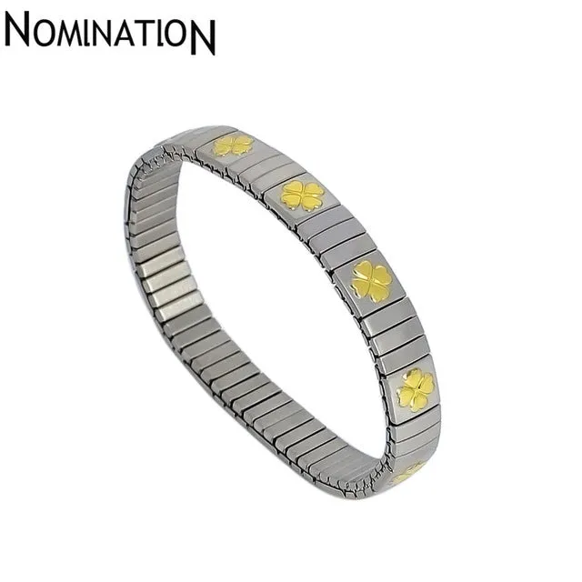 New Trend Among Western Vintage 2017 Men's Classic Stainless Steel Bracelet Titanium Steel Gold Flower Bracelet Stainless Steel