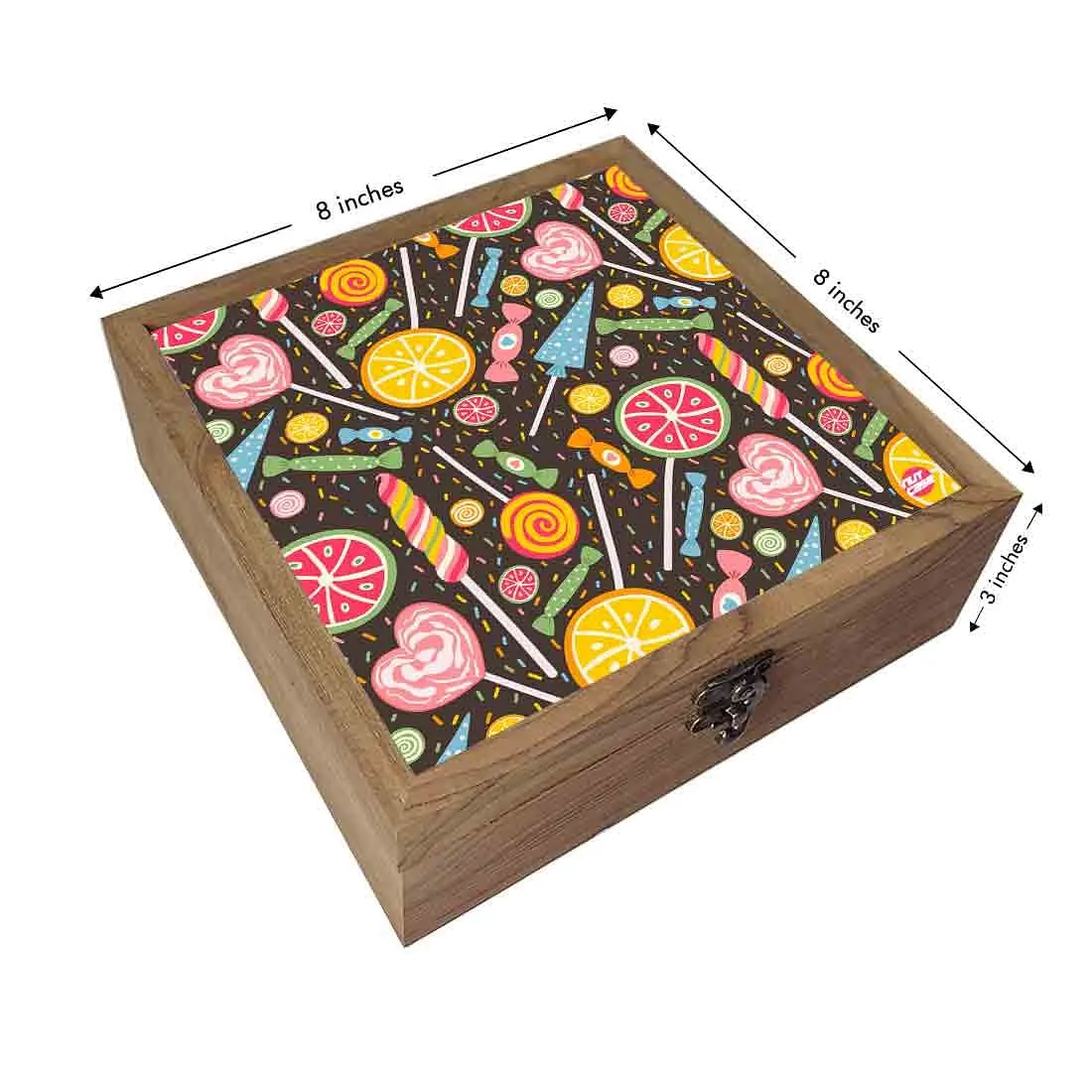 Nutcase Designer Storage Box for Jewellery Wooden - Unique Gifts -Colorful Candies