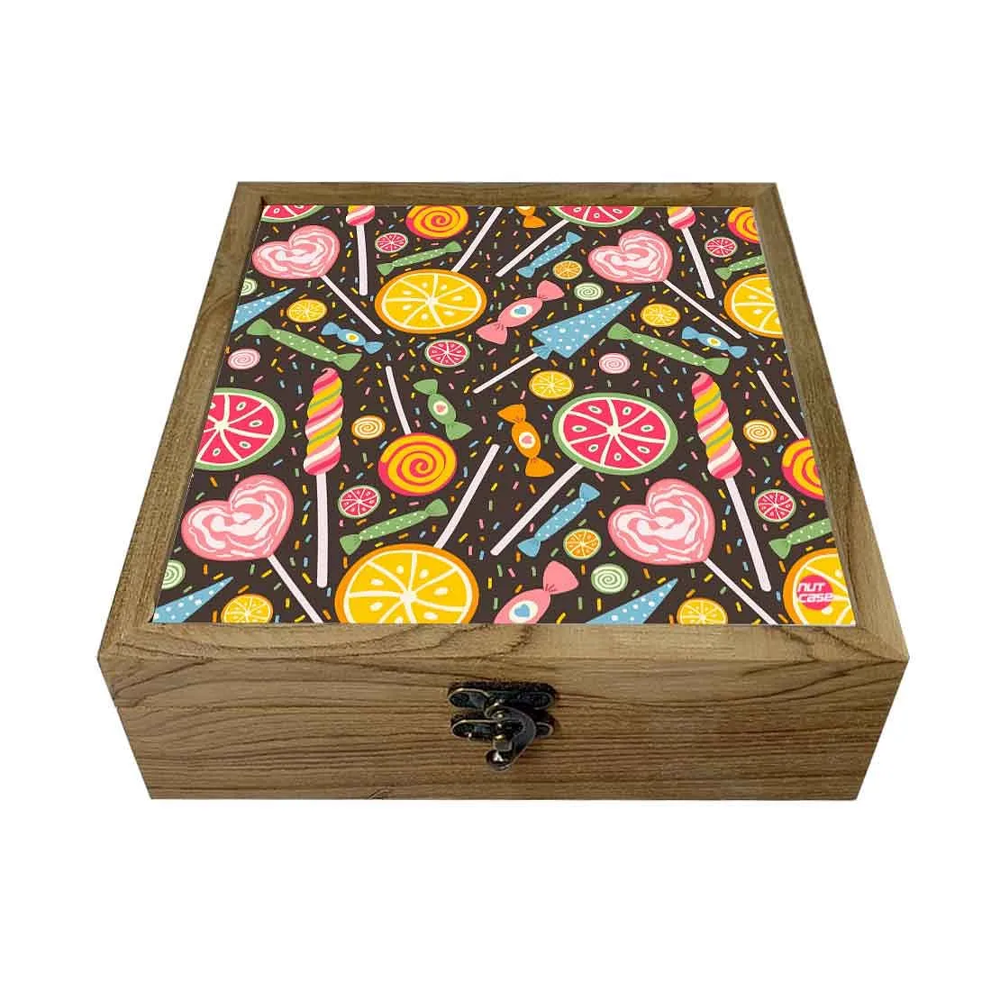 Nutcase Designer Storage Box for Jewellery Wooden - Unique Gifts -Colorful Candies