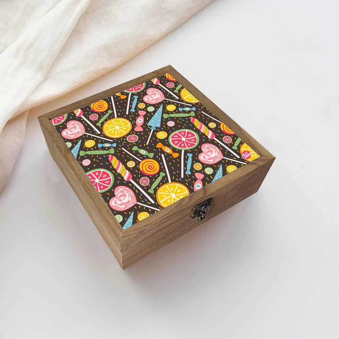 Nutcase Designer Storage Box for Jewellery Wooden - Unique Gifts -Colorful Candies