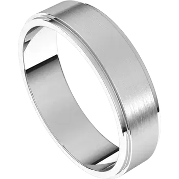 Palladium Standard Weight Stepped Edge 5 MM Flat Band with Satin Finish