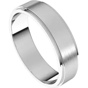 Palladium Standard Weight Stepped Edge 5 MM Flat Band with Satin Finish