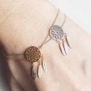 Pameng New Fashion Silver Color Dreamcatcher Charm Bracelets For Women Dream Catcher Jewelry Gold Color